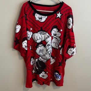 Popeye red graphic tshirt size 4xl
